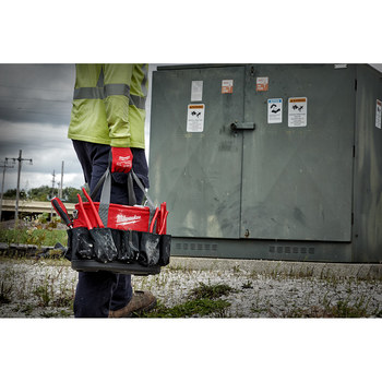 Milwaukee Red/Black/Gray Ballistic Material Underground Oval Bag - 14.57 Length - 8.27 Wide - 48-22-8275