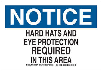 Picture of Brady B-401 Polystyrene Rectangle White English PPE Sign part number 128869 (Main product image)