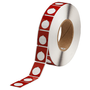 Picture of Brady Red Polyester Thermal Transfer THTEP-167-593-.5RD Die-Cut Thermal Transfer Printer Label Roll (Main product image)