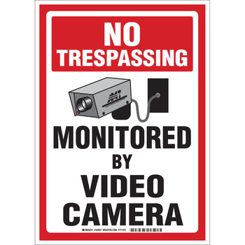 Picture of Brady B-401 High Impact Polystyrene Rectangle White English No Trespassing Sign part number 103847 (Main product image)
