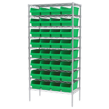 Picture of Akro-Mils AWS183630088 Shelfmax 2000 lb Adjustable Green Chrome Steel Open Fixed Shelving System (Main product image)