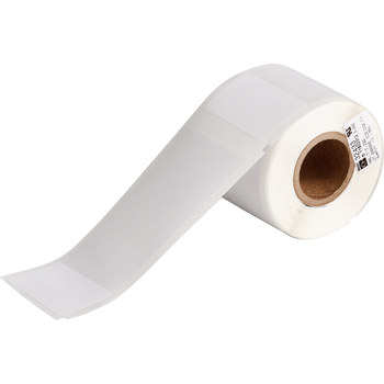 Picture of Brady Clear / White Self-Extinguishing, Self-Laminating Vinyl Thermal Transfer WML-717-292 Die-Cut Thermal Transfer Printer Label Roll (Main product image)
