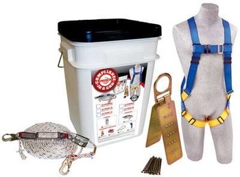 Protecta Compliance in a Can Roofer's Fall Protection Kit 2199811, Universal Polyester Webbing Harness, 50 ft Polyester/Polypropylene Lifeline - 00771