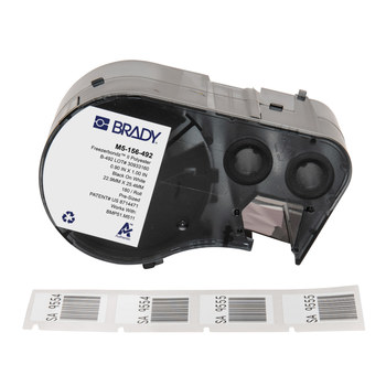 Picture of Brady FreezerBondz Black on White Polyester Thermal Transfer M5-156-492 Ultra-Thin Cryogenic Labels (Main product image)