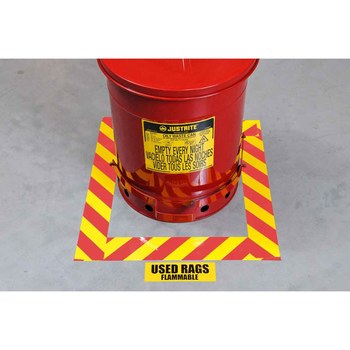 Brady ToughStripe Red / Yellow Floor Marking Tape - 2 in Width x 100 ft Length - 0.008 in Thick - 84520