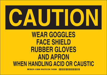 Picture of Brady B-401 Polystyrene Rectangle Yellow English Chemical Warning Sign part number 126085 (Main product image)