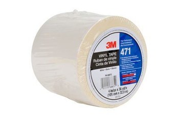 3M 471 White Marking Tape - 4 in Width x 36 yd Length - 5.2 mil Thick - 68872