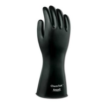 Picture of Ansell Chemtek 38-320 Black 9 Butyl Chemical-Resistant Gloves (Main product image)