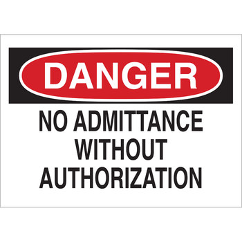 Picture of Brady B-555 Aluminum Rectangle White English Restricted Area Sign part number 95390 (Main product image)