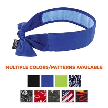 Ergodyne Chill-Its 6700CT Solid Blue PVA Bandana - Tie - 720476-12567