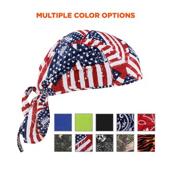 Ergodyne Chill-Its 6615 Blue/Red/White Hi Cool/Terry Cloth Bandana - 720476-12477