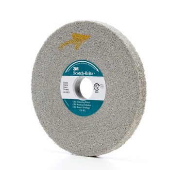 3M Scotch-Brite XL-WL Convolute Aluminum Oxide Medium Deburring Wheel - Medium Grade - Arbor Attachment - 6 in Diameter - 1 in Center Hole - 1/2 in Thickness - 13616