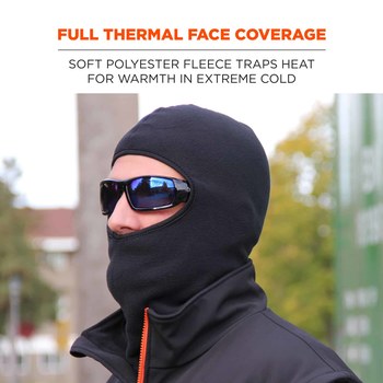 Ergodyne N-Ferno 6893ZI Black Universal Fleece Cold Weather Balaclava Hood - 720476-16893