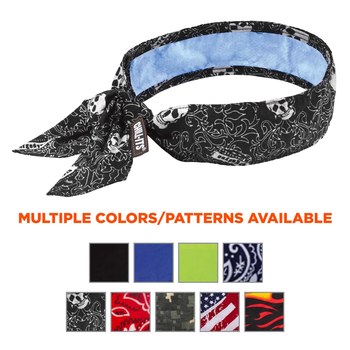 Ergodyne Chill-Its 6700CT Black/White PVA Bandana - 720476-12569