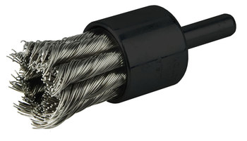 Weiler Stainless Steel Cup Brush - Unthreaded Stem Attachment - 3/4 in Diameter - 0.014 in Bristle Diameter - Cup Material: Standard - 10029
