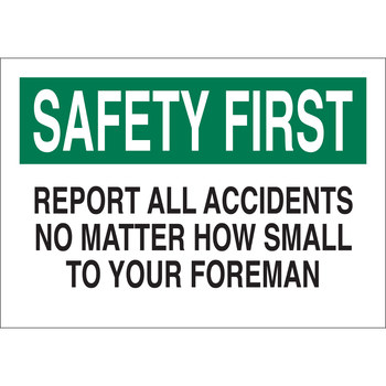 Picture of Brady B-120 Fiberglass Reinforced Polyester Rectangle White English Accident Notice Sign part number 122722 (Main product image)