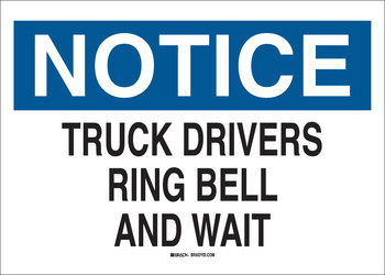 Picture of Brady B-555 Aluminum Rectangle White English Truck Driver Instruction Sign part number 43412 (Main product image)