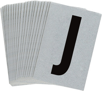 Picture of Brady Bradylite Black on Silver Reflective Outdoor 5900-J Letter Label (Main product image)