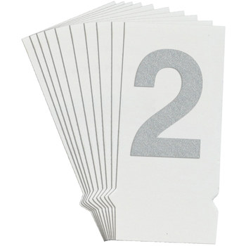 Picture of Brady Quik-Lite White Reflective Outdoor 9740-2 Number Label (Main product image)