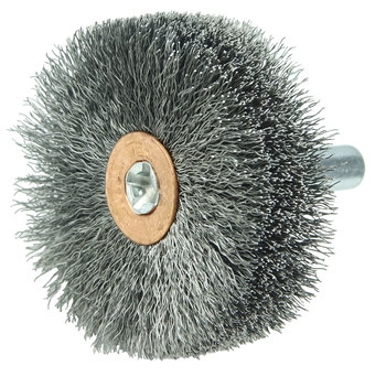 Weiler 17605 Wheel Brush - 1-3/4 in Dia - Crimped Steel Bristle