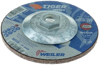Weiler Tiger Inox Grinding Wheel 58122 - 5 in - INOX - 24 - R