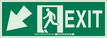 Picture of Brady Bradyglo B-324 Polyester Rectangle Green English Exit Sign part number 90593 (Main product image)
