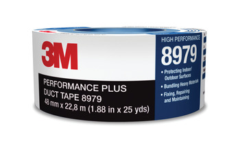 3M 8979 Performance Plus Blue Duct Tape - 48 mm Width x 60 yd Length - 12.1 mm Thick - 56468