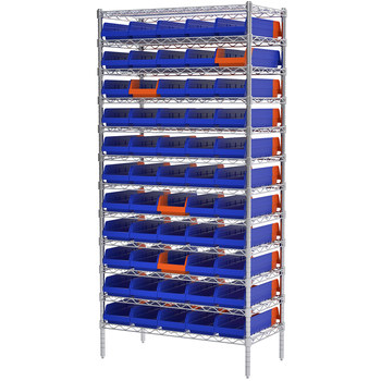 Picture of Akro-Mils AWS183636468B Nest & Stack 2000 lb Adjustable Blue Chrome Steel Open Fixed Shelving System (Main product image)