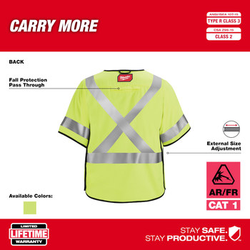 Milwaukee WESTEX High-Visibility Vest 48-73-5332 - Size Large/XL - Yellow - 60456