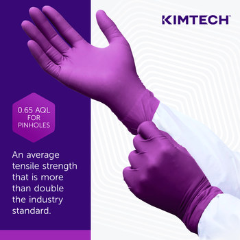 Ansell Kimtech Dark Magenta Large Exam Gloves - 9.5 in Length - Textured Fingers Finish - 5.9 mil Thick - 62773