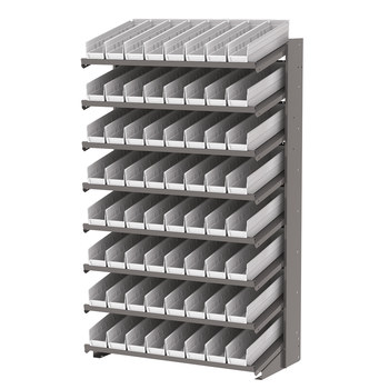 Picture of Akro-Mils APRS18128 APRS 900 lb White Gray Powder Coated Steel 16 ga Single Sided Fixed Rack (Main product image)