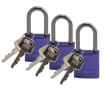 Picture of Brady Purple Aluminum Steel 6-pin Keyed & Safety Padlock (Main product image)