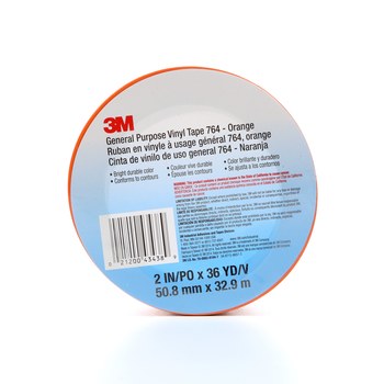 3M 764 Orange Marking Tape - 2 in Width x 36 yd Length - 5 mil Thick - 43438