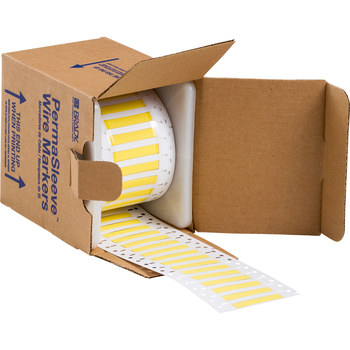 Picture of Brady Yellow Polyolefin Thermal Transfer 3PS-187-2-YL-S-3 Die-Cut Thermal Transfer Printer Sleeve (Main product image)