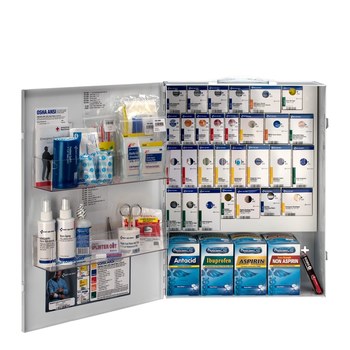 First Aid Only First Aid Cabinet - 5.5 in Width - 16.5 in Length - 23 in Height - Metal Case Construction - 092265-90732