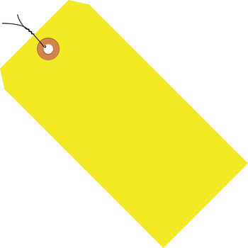 Picture of Fluorescent Yellow 13 Point Cardstock 9296 Shipping Tags (Main product image)