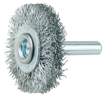 Weiler Wolverine 36208 Wheel Brush - 1-1/2 in Dia - Crimped Steel Bristle