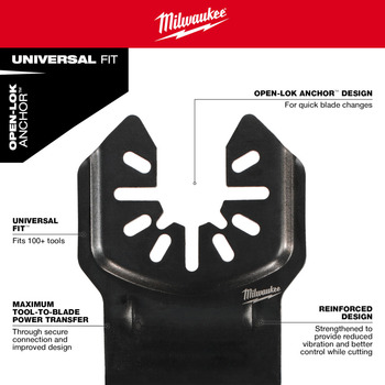 Milwaukee OPEN-LOK DIAMOND MAX Grinding Oscillating Multi-Tool Blade 49-25-2275 - 2.38 in Width x 0.08 in Thick - Diamond Grit