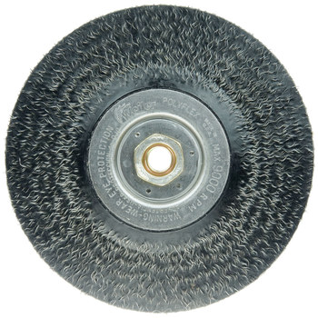 Weiler Polyflex 35216 Wheel Brush - 7 in Dia - Encapsulated Knotted Steel Bristle