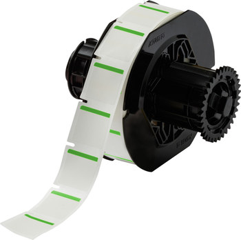 Brady B33-179-494-GN Thermal Transfer Printable Labels - 1 in x 1 in - Polyester - Green / White - B-494 - 60966