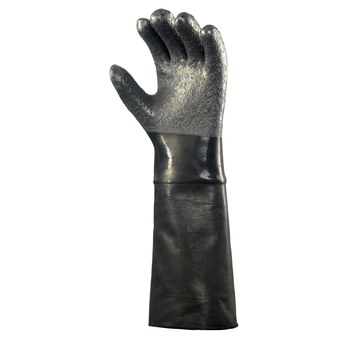 Ansell AlphaTec 19-024 Black 10 Supported Chemical-Resistant Gloves - 18 in Length - Rough Finish