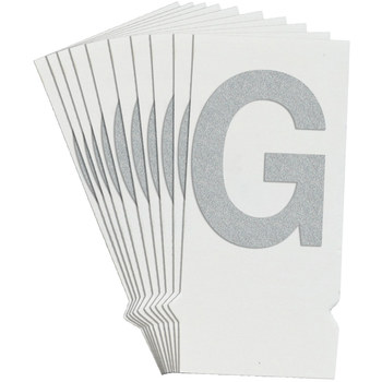 Picture of Brady Quik-Lite White Reflective Outdoor 9730-G Letter Label (Main product image)