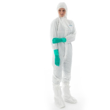 Ansell BIOCLEAN-D Non-sterile Cleanroom Hooded Coverall BDCHT-L - Size Large - White - 08910