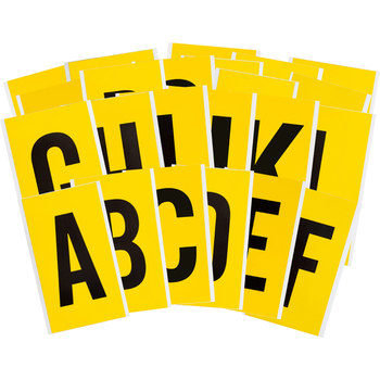 Picture of Brady 34 Series Black on Yellow Indoor Vinyl Cloth 34 Series 3470-LTR KIT Letters Label Kit (Main product image)