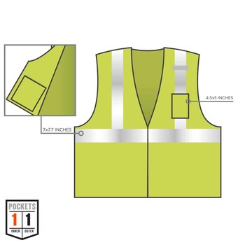 Ergodyne GloWear High-Visibility Vest 8256Z 21575 - Size Large/XL - Lime