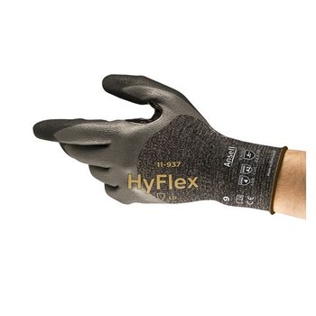 Ansell HyFlex 11-937 Anthracite Gray 9 Cut Resistant Gloves - ANSI A2 Cut Resistance - Nitrile Foam Both Sides, 3/4 Back Coating - 11-937-9