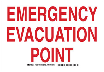 Picture of Brady B-401 High Impact Polystyrene Rectangle Green English Evacuation Route Sign part number 123813 (Main product image)