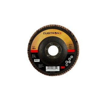 3M Cubitron II 967A Type 27 Ceramic Aluminum Oxide Flap Disc - 40+ Grit - 4 1/2 in Diameter - 7/8 in Center Hole - 86855