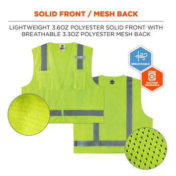 Ergodyne Glowear High-Visibility Vest 8249Z 24025 - Size Large/XL - High-Visibility Lime