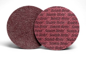 3M Scotch-Brite Non-Woven Aluminum Oxide Maroon Aluminum Surface Conditioning Hook & Loop Disc - Nylon Backing - A Weight - Medium - 1 1/2 in Diameter - 54200